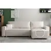 CONCEPT USINE Canapé convertible d'angle 4 places velours côtelé beige COSY