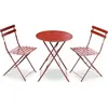 sweeek - Emilia ronde inklapbare bistro tuinset, tafel 60cm diameter met twee inklapbare stoelen, gepoedercoat staal