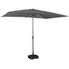sweeek - Rechthoekige touquet parasol 2x3m, draaibare aluminium centrale mast en opendraaikruk