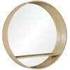 MOB-IN Miroir Rond avec Étagère Bois D60 cm OBLO