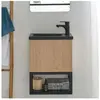 Meuble lave-mains suspendu NOVA en bois et métal - MOB-IN