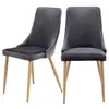 Lot de 2 chaises en velours gris - Vinni - Rendez-Vous Déco