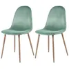 Lot de 2 chaises en velours vert deau - Fredrik - Maison Pavane