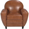 Fauteuil - RENDEZ VOUS DECO - Club camel - Cuir - Marron - Relaxation