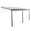 SWEEEK Pergola murale 3x4 m en aluminium et polycarbonate avec gouttière. adossée. Avenio