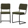 SWEEEK Lot de 2 chaises cantilever bouclette texturée verte. Maja. L46 x P54.5x H84.5cm