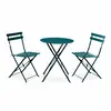 sweeek - Emilia ronde inklapbare bistro tuinset, tafel 60cm diameter met twee inklapbare stoelen, gepoedercoat staal