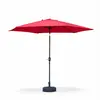 SWEEEK Parasol droit rond Ø300cm - Touquet Rouge - mât central en aluminium orientable et manivelle d'ouverture