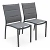 sweeek - Set van 2 stapelbare chicago stoelen van aluminium en textileen