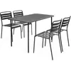 sweeek - Metalen tuintafel, amelia, 4 stoelen, 120x70xh725cm (122kg)