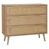 SWEEEK Commode. Eva. décor bois et cannage arrondi. 3 tiroirs L 90 x l 39 x H 79cm