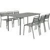 SWEEEK Table de jardin en métal savane Amélia + 6 chaises. traitement antirouille. lattes et bords arrondis