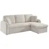 SWEEEK Canapé d'angle convertible en tissu bouclettes blanches - Milano - 3 places