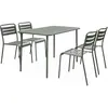 SWEEEK Table de jardin et 4 chaises savane en acier. Amelia. 120x70xH72.5cm (12.2kg)