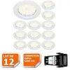 LAMPESECOENERGIE LOT DE 12 SPOT LED ENCASTRABLE COMPLETE RONDE FIXE eq. 50W LUMIERE BLANC NEUTRE
