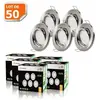 LAMPESECOENERGIE LOT DE 50 SPOT LED ENCASTRABLE COMPLETE ORIENTABLE ALU BROSSE AVEC AMPOULE GU10 230V 5W BLANC NEUTRE