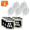 Lot de 5 spots LED encastrables fixes ronds blanc chaud - LAMPESECOENE...