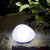 LUMI JARDIN Lampe Solaire Décorative Galet LED Blanc Solenzara  15 cm