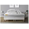 SEPTNUITS Ensemble sommier matelas 180x200 Memo spring Ressorts ensachés et mémoire de forme - 22 cm - Ferme - double sommiers blanc + 2 oreil