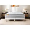 SEPTNUITS Ensemble sommier matelas 160x200 Memo spring Ressorts ensachés et mémoire de forme - 22 cm - Ferme - double sommiers blanc