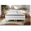 SEPTNUITS Ensemble sommier matelas 180x200 Memo zen Mémoire de forme - Ferme - Blanc