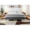 SEPTNUITS Ensemble sommier matelas 160x200 Memo plus Mémoire de forme - 24 cm - Ferme - double sommiers gris + 2 oreillers + couette