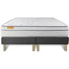 SEPTNUITS Ensemble sommier matelas 160x200 Memo luxe Ressorts ensachés et mémoire de forme - 26 cm - Equilibré - double sommiers gris