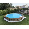 WATERCLIP Piscine Bois CLEOFAS Ø460x129 cm   Filtration 8 m³/h Skimmer...