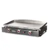 Plancha à gaz lagoa 3 feux - Plaque et caisson inox - LG23F