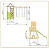 Aire de jeux portique en bois WOODI - KANGUI - Double balançoire, tobo...
