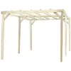 Habrita Carport Toit Plat En Bois Autoclavé Sans Couverture 14.91m²