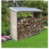 HABRITA Abri de jardin range-bûches mural autoclavé - 2 stères - 188x86-65x187-163cm - Bois naturel