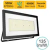 LUTECE Projecteur LED pro haute puissance 500W 67500lm 135lm/W 4000K IP65 - câble 1M - garantie 5 ans