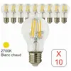 ARCOTEC Lot de 10 ampoules LED filament E27 6W 750Lm 2700K - garantie 2 ans
