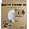 Lot de 25 pochettes intérieures papier blanc doublé Trou Central 33T