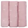 Trois Kilos Sept Lot de 3 langes en mousseline Pétales de Roses (70 x 70 cm)