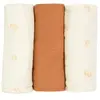 Trois Kilos Sept Lot de 3 langes en mousseline Diplododo (70 x 70 cm)