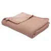 Trois Kilos Sept Couverture en tricot et flanelle Vieux rose (75 x 100 cm)