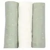 Lot de 3 langes en mousseline Grafic Olive (70 x 70 cm)