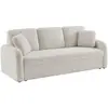 SWEEEK Canapé 3 places cosy rond. tissu bouclettes blanches. Milano. L 210 x P 85 x H 85cm