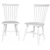 SWEEEK Lot de 2 chaises blanches à barreaux en bois d'hévéa. ROMIE. L 50.8 x P 44.2 x H 90cm.