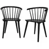 SWEEEK Lot de 2 chaises noires à barreaux en bois et contreplaqué. Paula. L 51 x P 53 x H 75cm