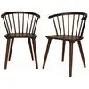 SWEEEK Lot de 2 chaises noyer à barreaux en bois et contreplaqué. Paula. L 51 x P 53 x H 75cm