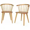 SWEEEK Lot de 2 chaises naturelles à barreaux en bois et contreplaqué. Paula. L 51 x P 53 x H 75cm