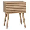 Table de chevet - SWEEEK - Style scandinave - Tiroir rainuré - Pieds compas