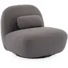 SWEEEK Fauteuil pivotant 360° en bouclette texturée gris souris. piètement en métal noir mat - SPINO