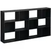 SWEEEK Bibliothèque design asymétrique noire. Pieter. 3 étagères. 12 compartiments de rangement