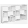 SWEEEK Bibliothèque design asymétrique blanche. Pieter. 3 étagères. 12 compartiments de rangement