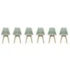 Lot de 6 chaises scandinaves - SWEEEK - NILS - Pieds bois de hêtre - Vert céladon - Coque en résine