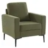 SWEEEK Fauteuil en velours côtelé kaki - Bjorn - Canapé 1 place fixe droit pieds métal